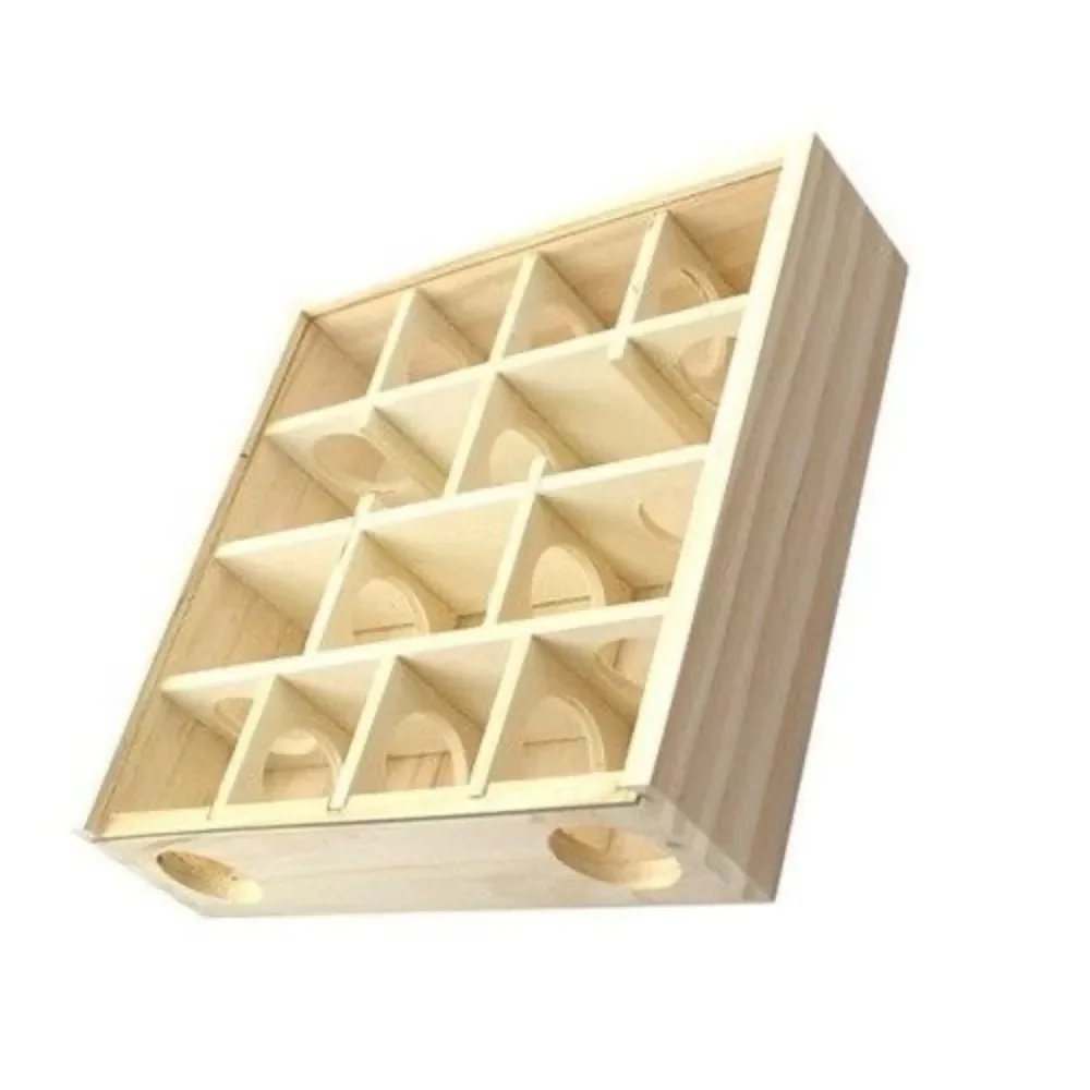Funny Wooden Hamster Tunnel Maze Exploration Bite Resistant Hamster Maze Toys with Cover Guinea Pig Puzzle Toy Exercise