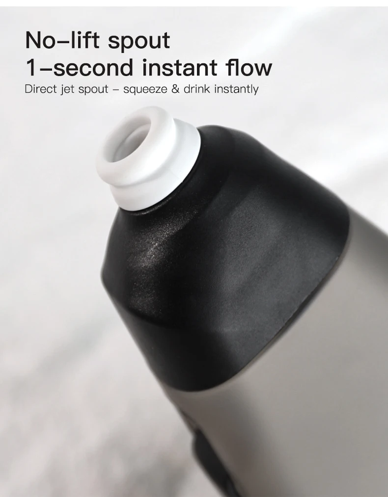 AHYKA 600ml Fahrrad-Rennflasche mit Halterung, leicht zu drückender Ausgießer aus lebensmittelechtem Silikon, Fahrradflasche passend für alle Fahrräder – Detail 3