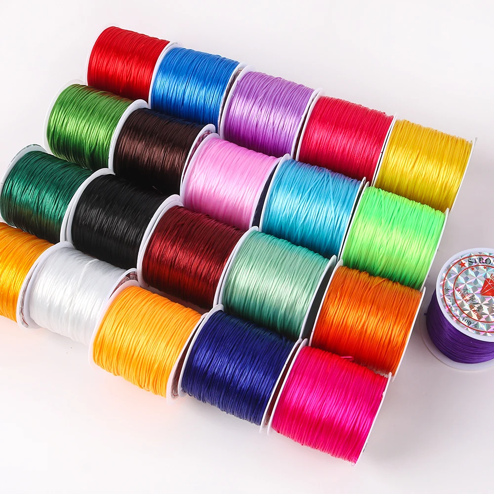 10m 40m/roll 0.7mm Elastic Thread Flat Crystal Line Nylon Rubber Stretchy Cord Elastic Rope For DIY Jewelry Making Beading