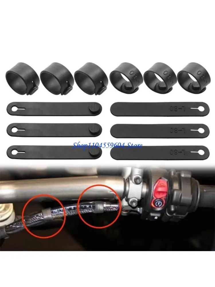 

12QM Cable Ties Reusable Cord Management Straps Rubber Ties for Motorcycle Brake Line