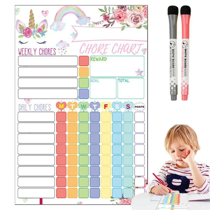 Magnetic Chore Chart Weekly Visual Schedule For Kids Magnetic Dry Erase Board Reward Chart For Toddlers Kids Teenagers Adults