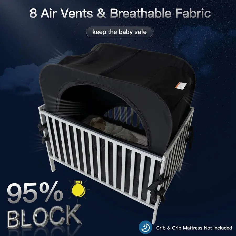 غطاء خيمة سرير منبثق لخصوصية الطفل للأطفال الصغار، كتل 80 ضوء مع شاشة وتصميم حقيبة مروحة بسحاب #3