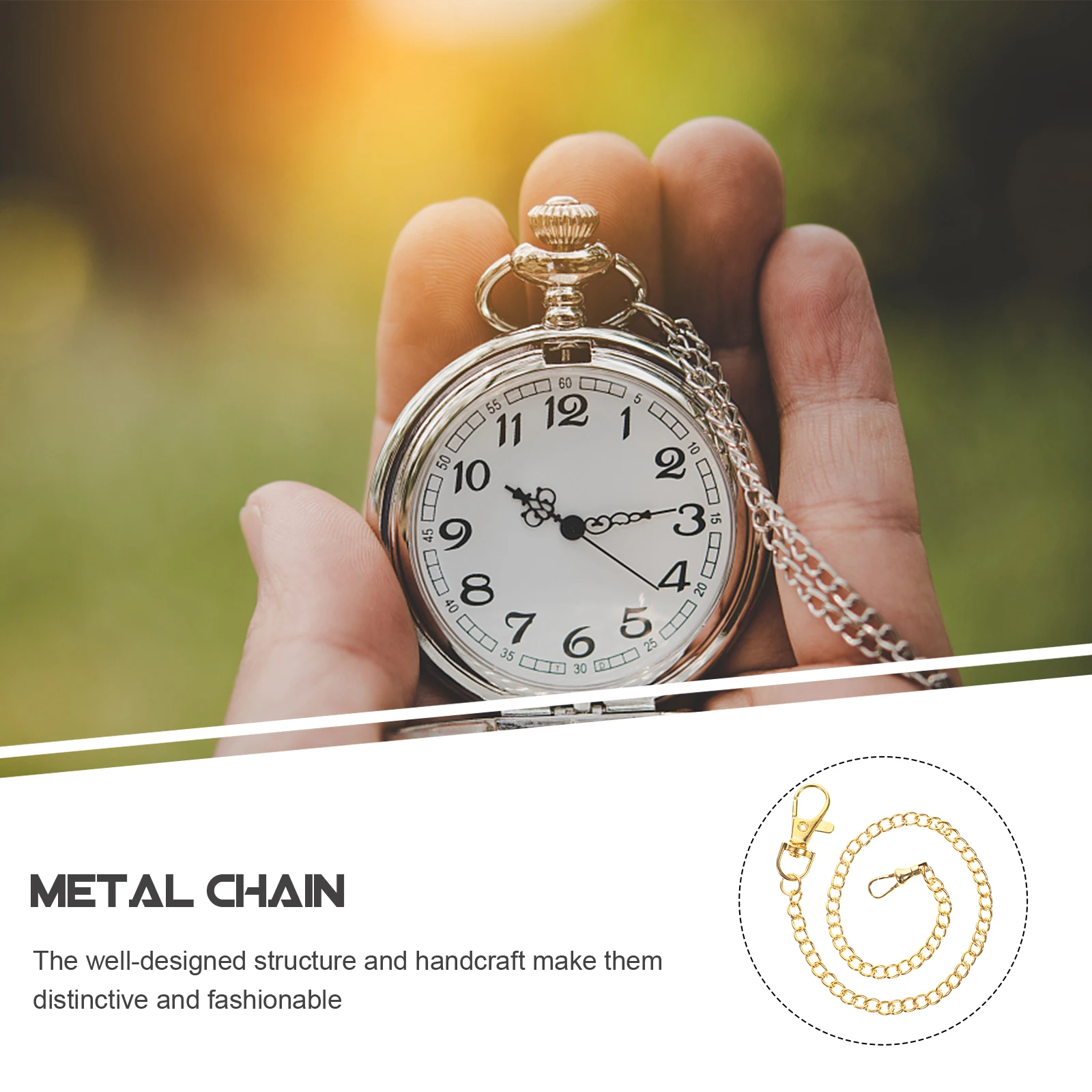 

Stainless Steel Pocket Watch Chain Accessories for Men Women Metal Clothing Decor Chains Spring Buckle Durable Retro Waist Pants