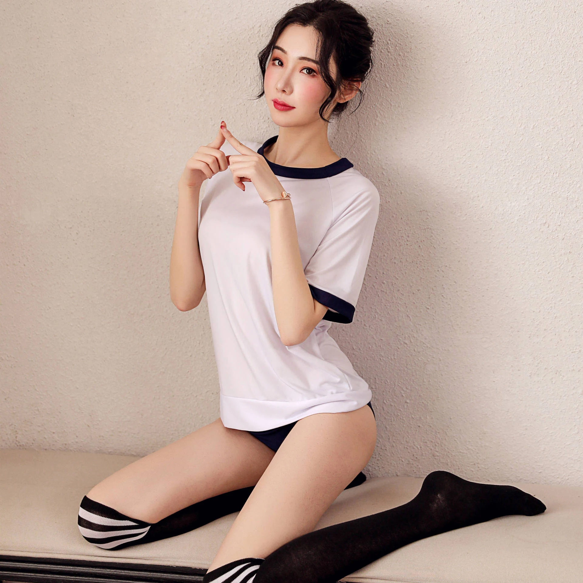 

Womens Sexy Lingerie Lace Underwear Solid Fetish Bandage Maid Dress Student Cosplay Costume Naughty Schoolgirl Outfit Temptation