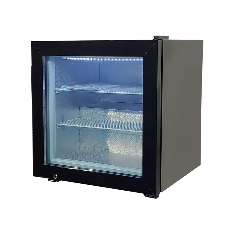 55L Countertop Beverage Chiller Loft Apartment Mini Fridge Compact Glass Door Fridge