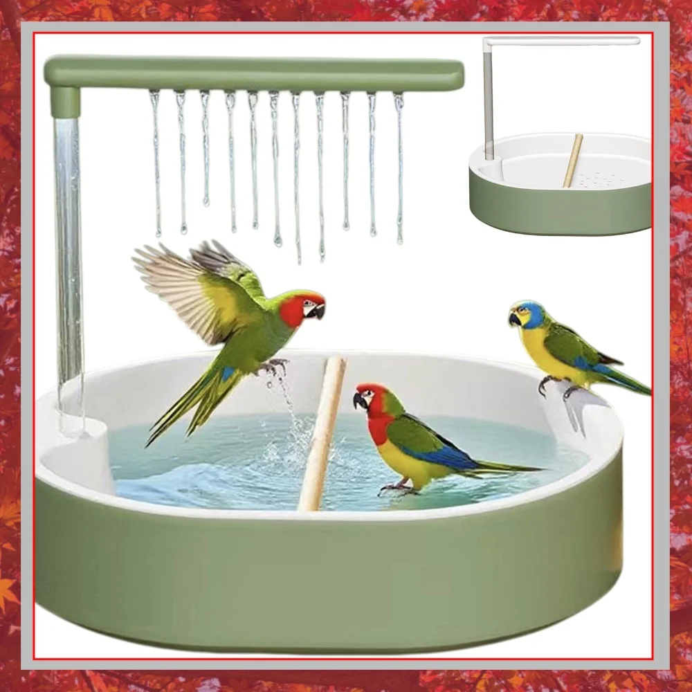 Automatic Parrot Bathtub with Circulating Shower System Parrot Bath Shower for African Grey Cockatiel Conure Budgie Lovebird