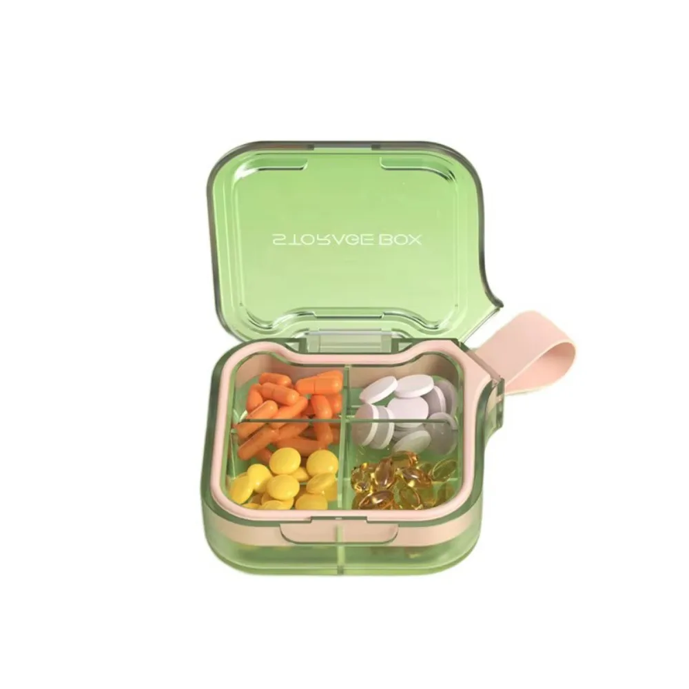 

4/7 Grids Portable Pill Box Food-Grade Waterproof Sealed Pill Dispenser Damp-Proof with Handle Travel Medicine Case