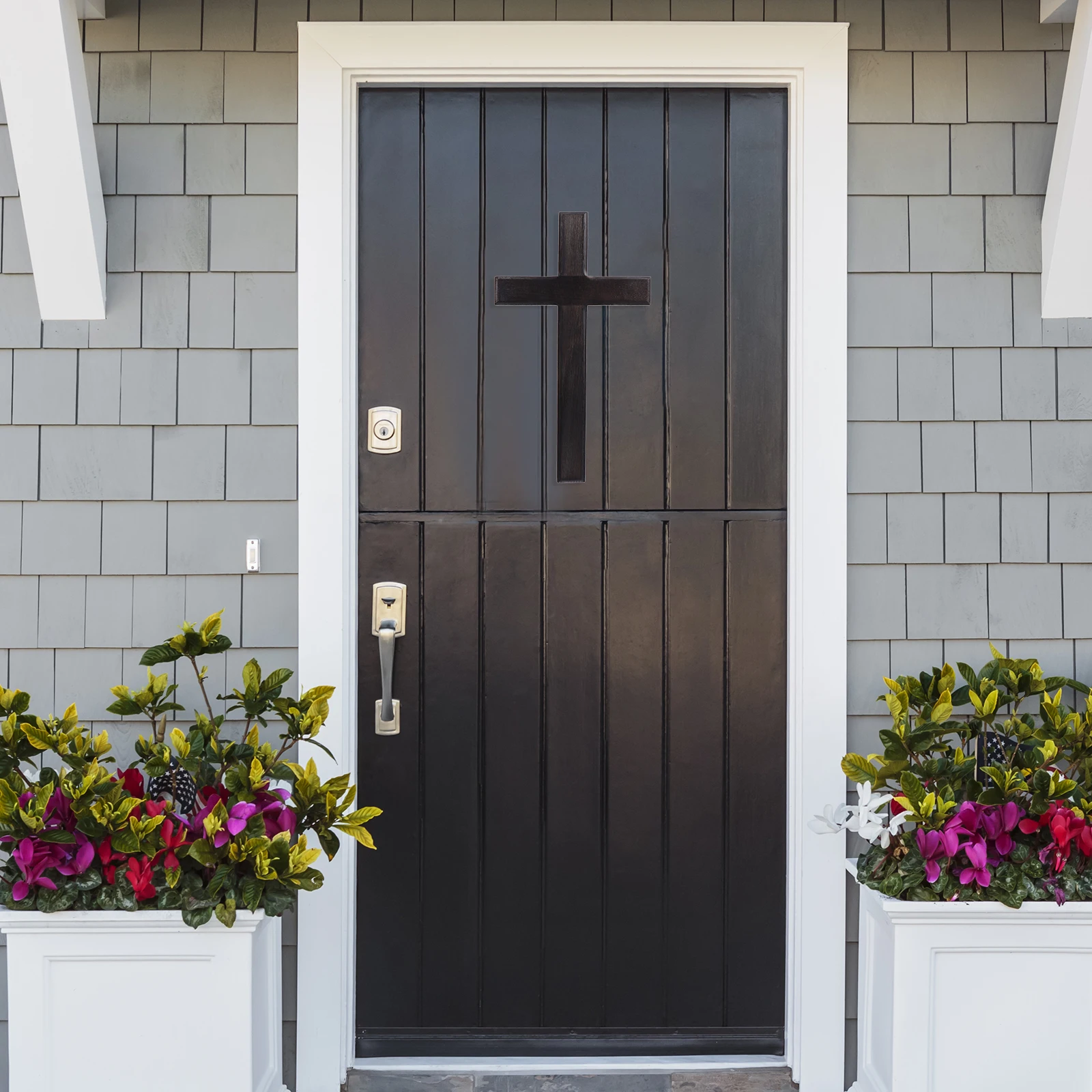 

1Pcs Black Wooden Cross Pendant Solid Wood Cross Decor Religious Hanging Ornament Christian Decoration Gift