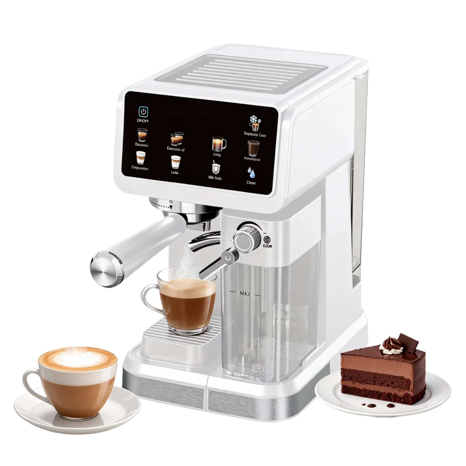 Machine à expresso 20 bars avec système automatique de mousse de lait, machine à café tout-en-un pour latte, cappuccino et infusion froide