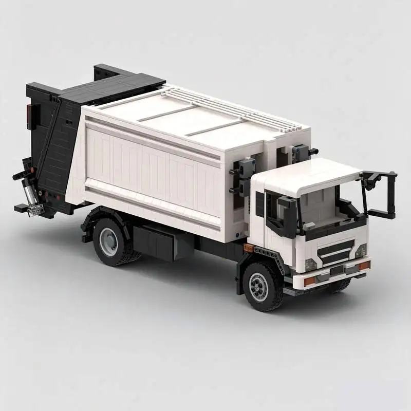 3523PCS Rear Loader Garbage Truck Sanitation Vehicle Model Custom Puzzle DIY Creative Assembly Building Blocks Toy Popular Gifts