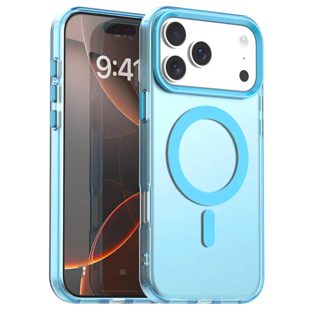 Heiße Verkäufe Magnetische Drahtlose Lade Candy Farbe Fall für IPhone 17 Air 16 15 14 Plus 13 Pro Max Transparent Drop Proof TPU + PC Fall