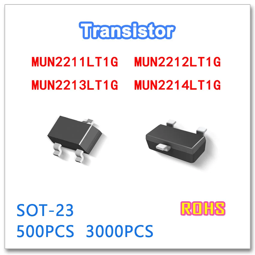 

JASNPROSMA MUN2211LT1G MUN2212LT1G MUN2213LT1G MUN2214LT1G NPN Silicon Surface Mount Transistor SOT-23 SC-59 500PCS 3000PCS