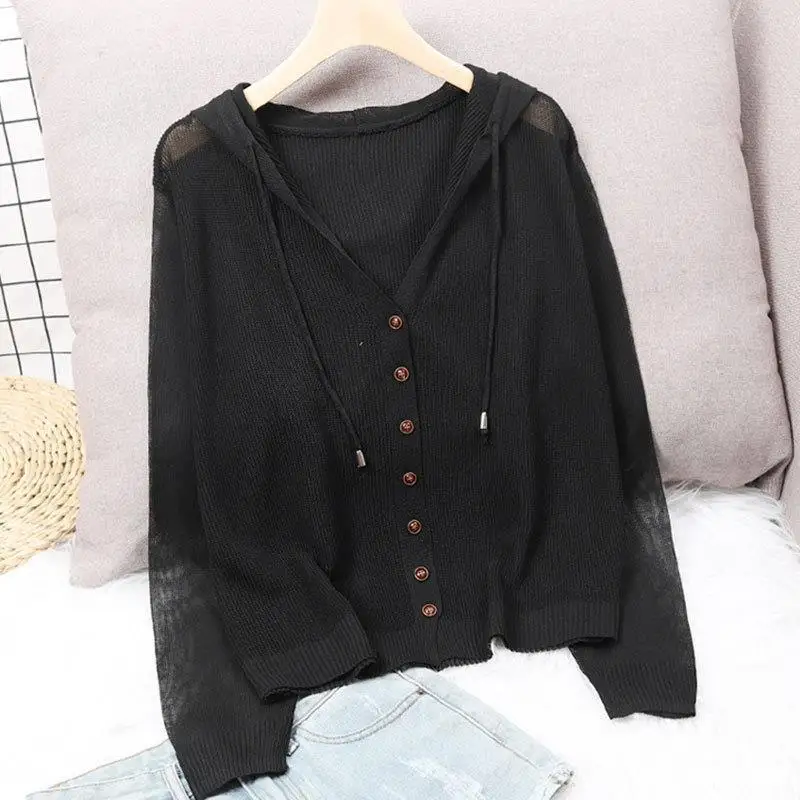 Summer with 2024 Hats Coat New Style Outer Ice Loose Thin Matching Sun Protection Cardigan Top Women\'s Knitted Hollow-out Empty