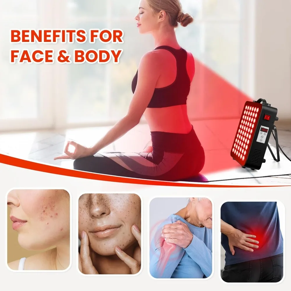 

Red Light Therapy for Body, 660nm 850nm Near Infrared Light Therapy Panel, 60 Dual Chip LED Device with 300W of Power