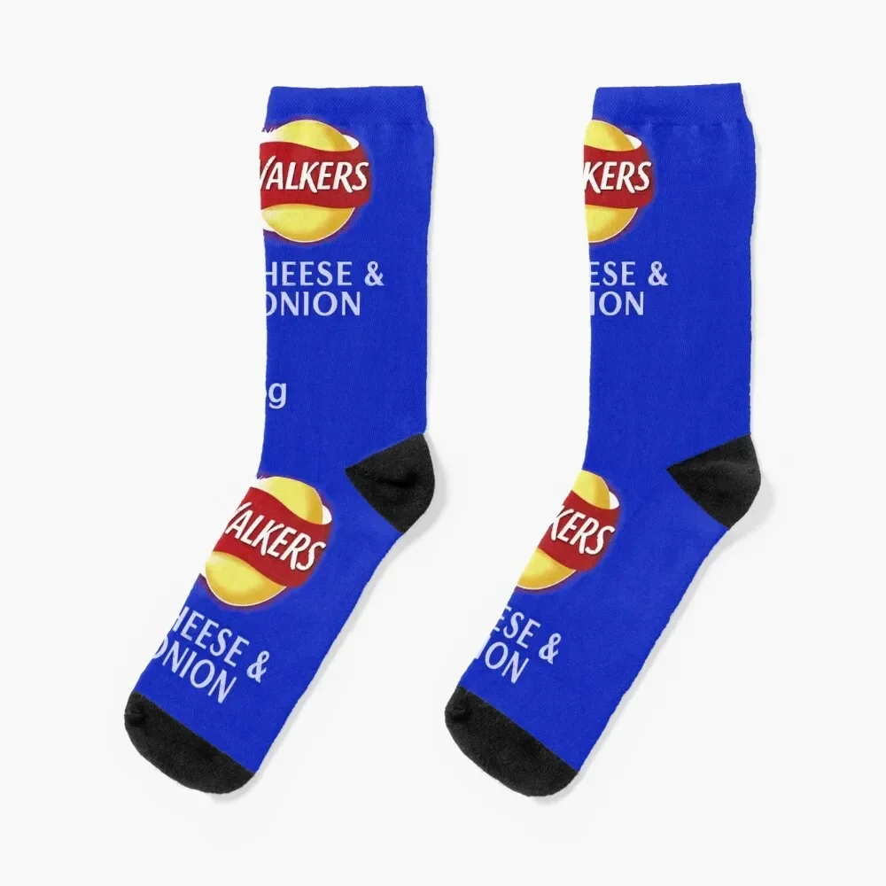 Walkers Cheese & Onion Crisps design Socks christmas gift Running Ladies Socks Men's