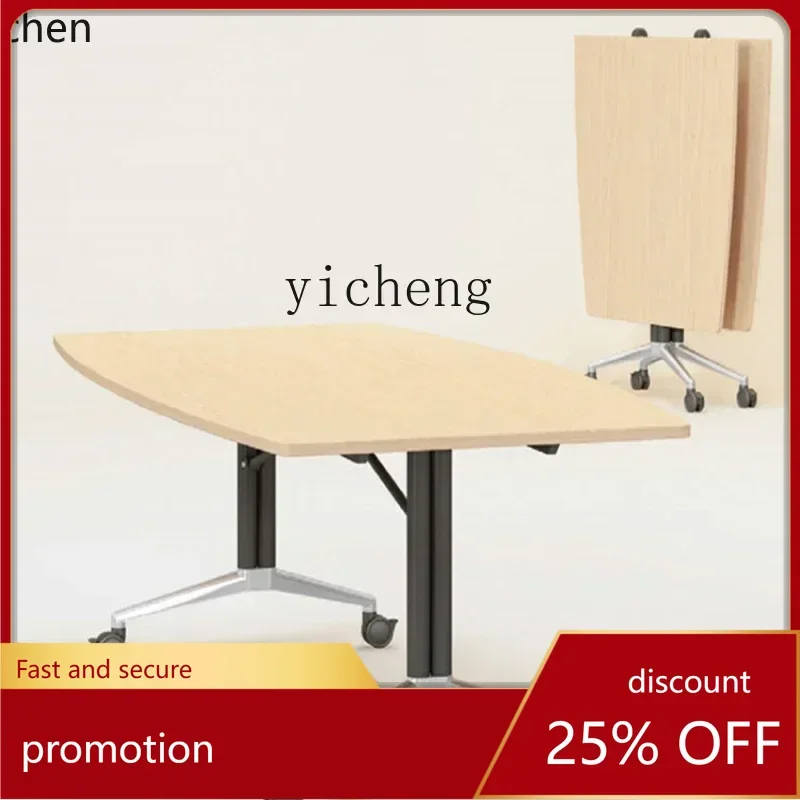 ZMLfolding conference training strip table can be combined and spliced mobile retractable conference room tables and chairs