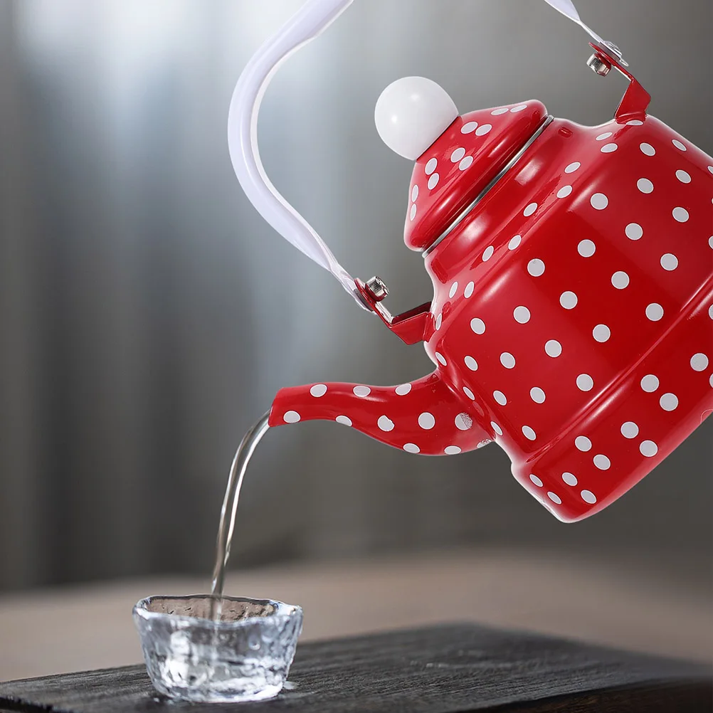 

Kettle Vintage Enamel Tea Kettles Pot for Stove Retro Stovetop Teapot Automatic
