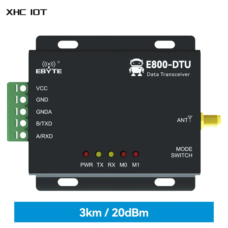 

433MHz RS485 LoRa Wireless Data Modem 20dBm 3km Long Distance FEC Transmitter Receiver E800-DTU(433L20-485)-V8 XHCIOT