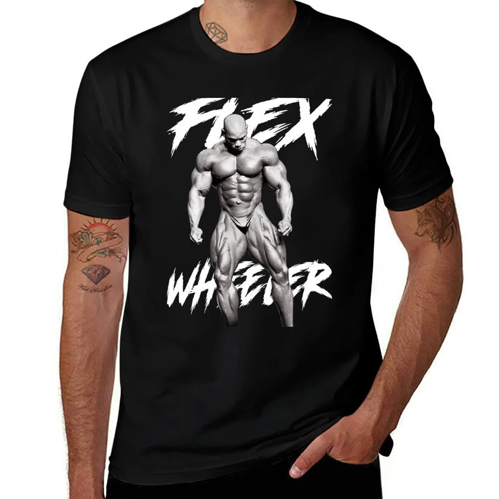 Flex Wheeler T-Shirt Basic Solid Color Short Sleeve Cotton Top T-Shirt