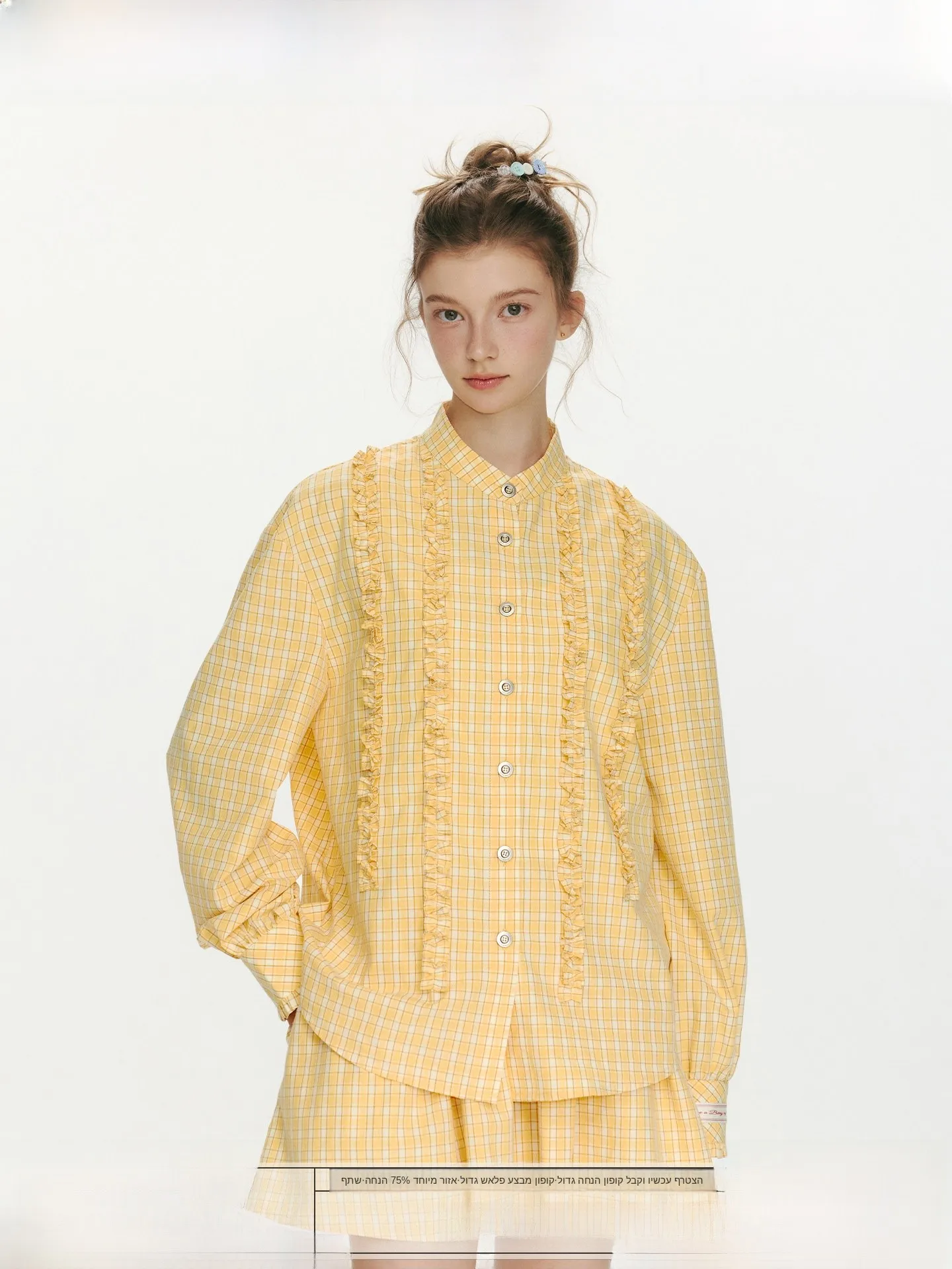 

WhyBerry Oxygen Sensation Plaid Shirt Jacket Loose Long Sleeve Girls Spring Fashion Original Design Knitted Cotton Blend