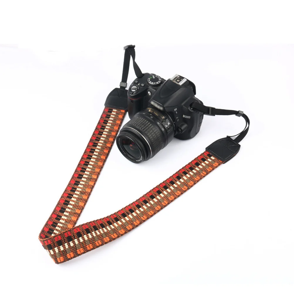 

Camera Strap Vintage Style Adjustable Durable Cotton Woven Safety Buckle For Dslr Camera Outdoor Travel Orange