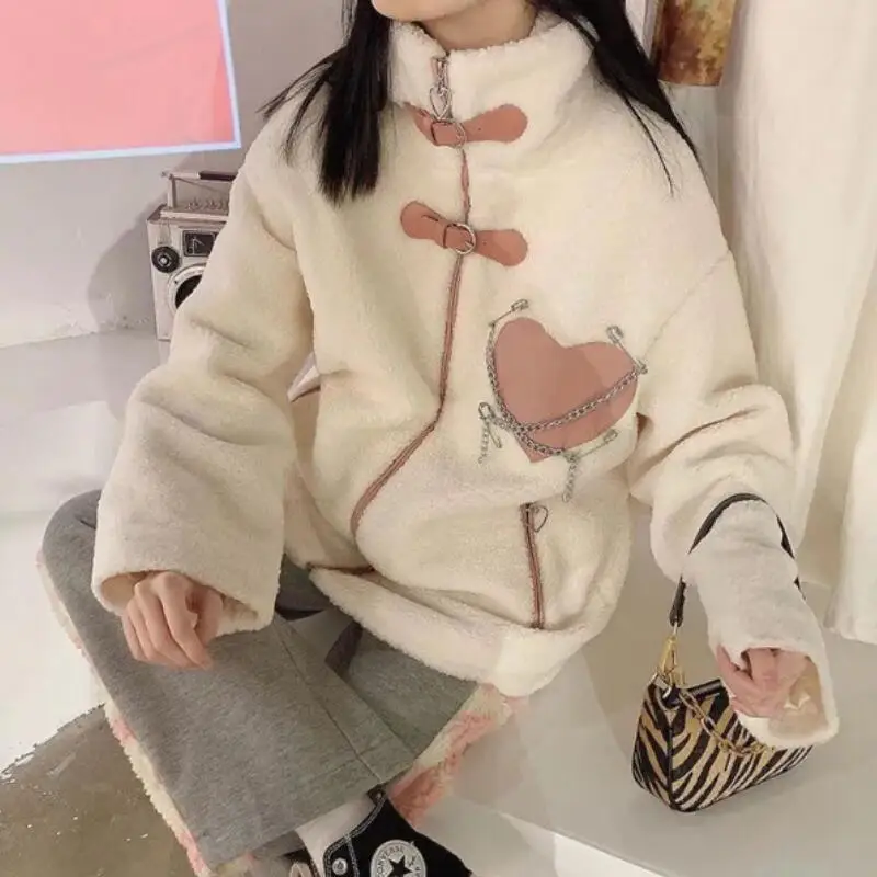 2026 mujeres Otoño Invierno nuevo estilo Stand Collar estilo occidental Casual Comfortcoat moda suelta cálida Chaqueta de algodón grueso sin terciopelo