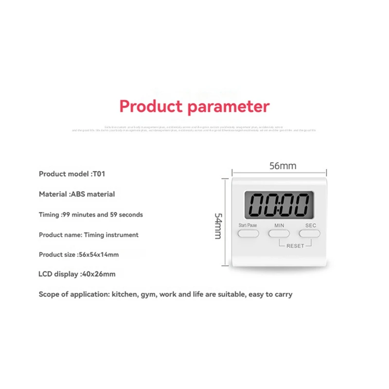 AD23-Кухонные таймеры, большой ЖК-цифровой кухонный таймер обратного отсчета, секундомер, удобные будильники для приготовления пищи, часы