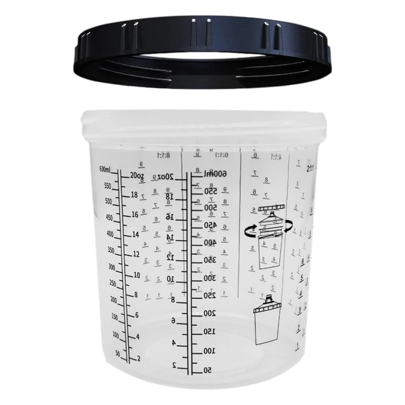 

Automotive Paint Mixing Cup And Liner Kit Disposable Paint Guncups Automotive Paint Filter Caps And Adapters 10-Pack A Durable