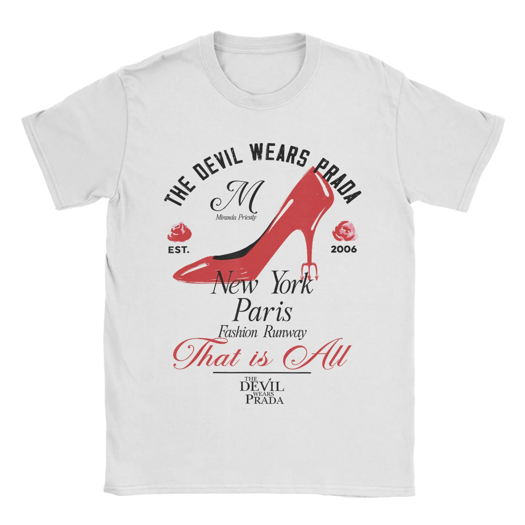 Humor The Devil Wears Prada  T-Shirts Men Crewneck Pure Cotton T Shirts  Short Sleeve Tees Graphic Printed Clothes