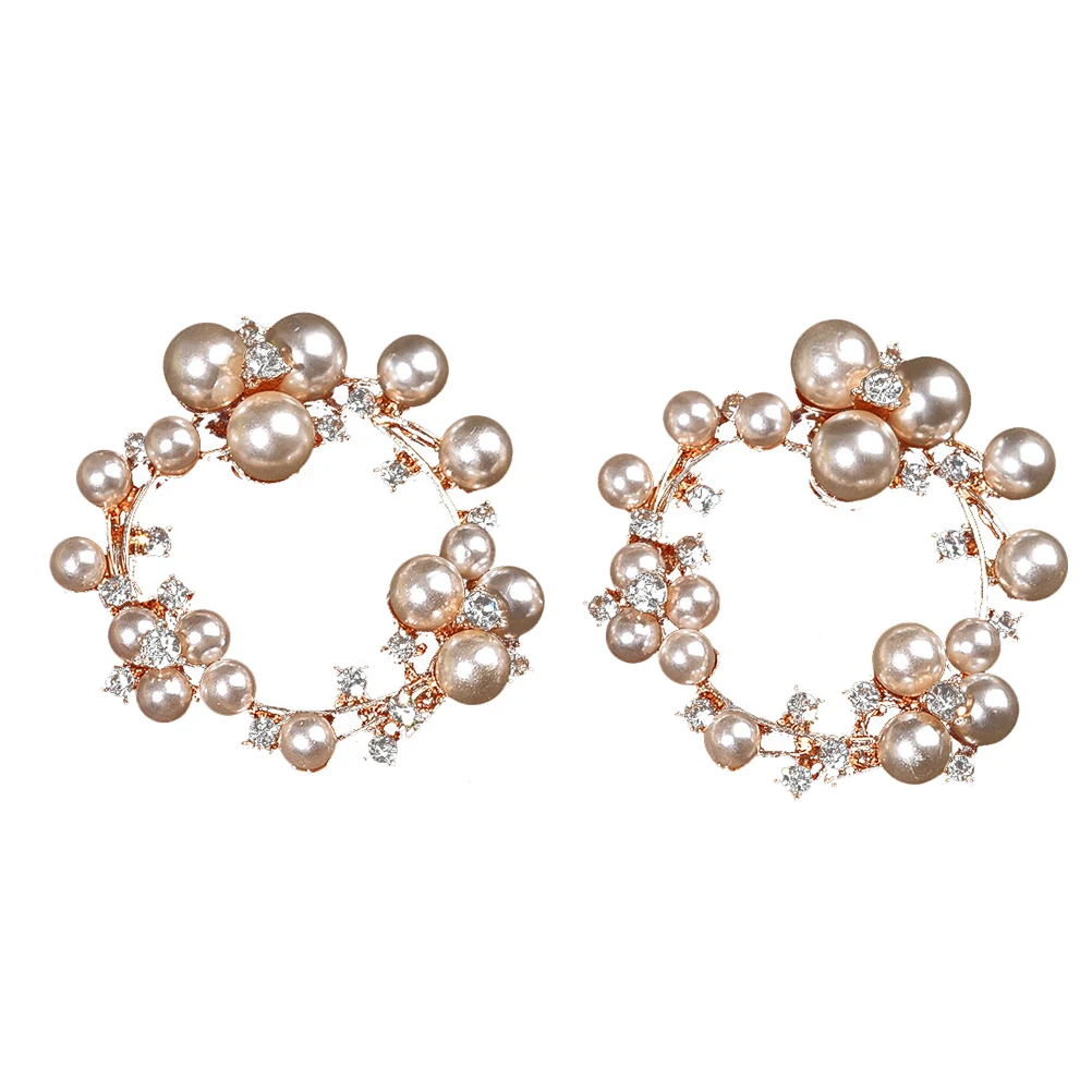 

2Pcs High Heels Buckles Rhinestone Pearl Jewelry Decoration Shoe Accessories for Women Wedding Shoes Crystal Clips