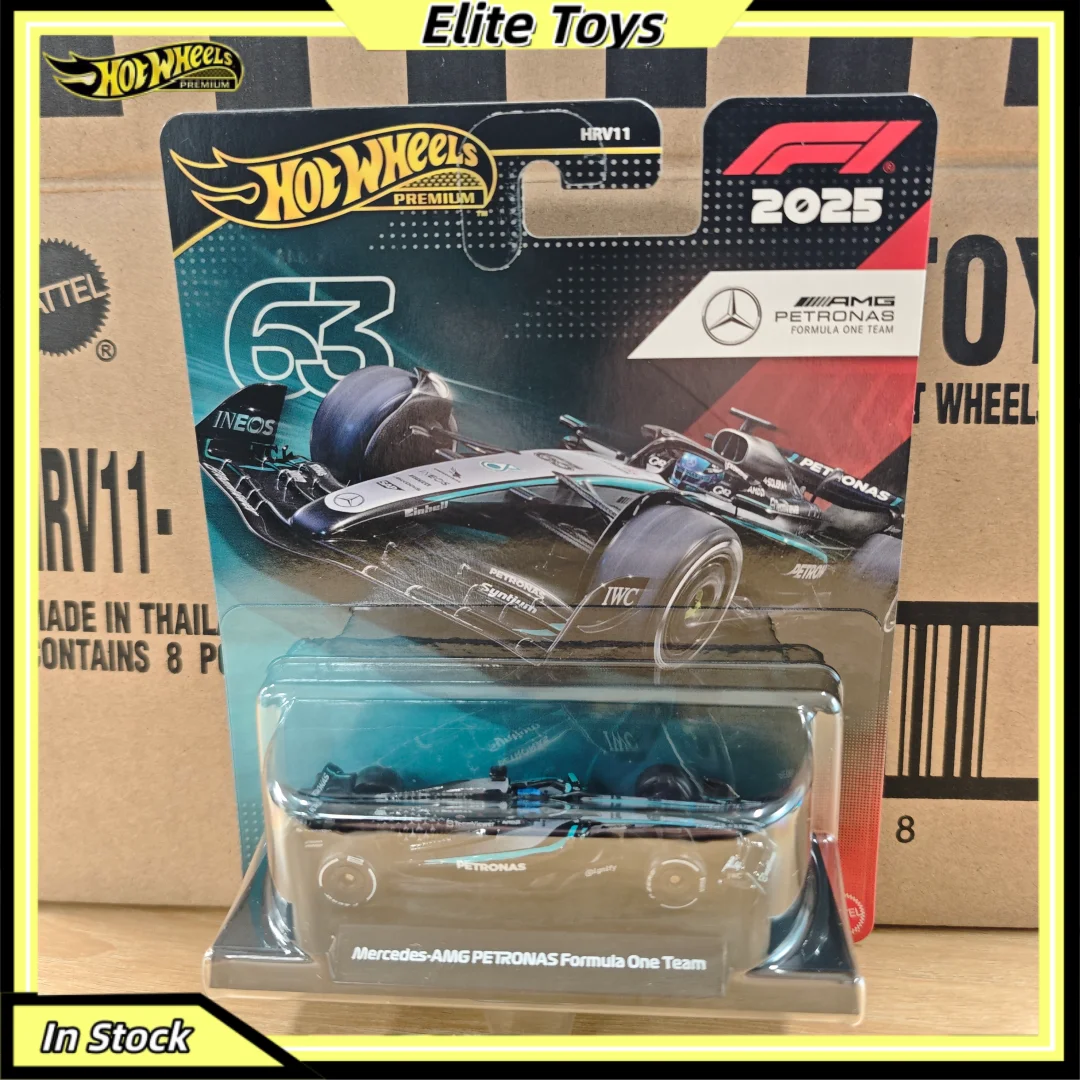 

New Hot Wheels Premium 2025 F1 Racing Car Model Mercedes-AMG #63 Formula 1 Team 1:64 Diecast Model Alloy Collectible Vehicle Toy