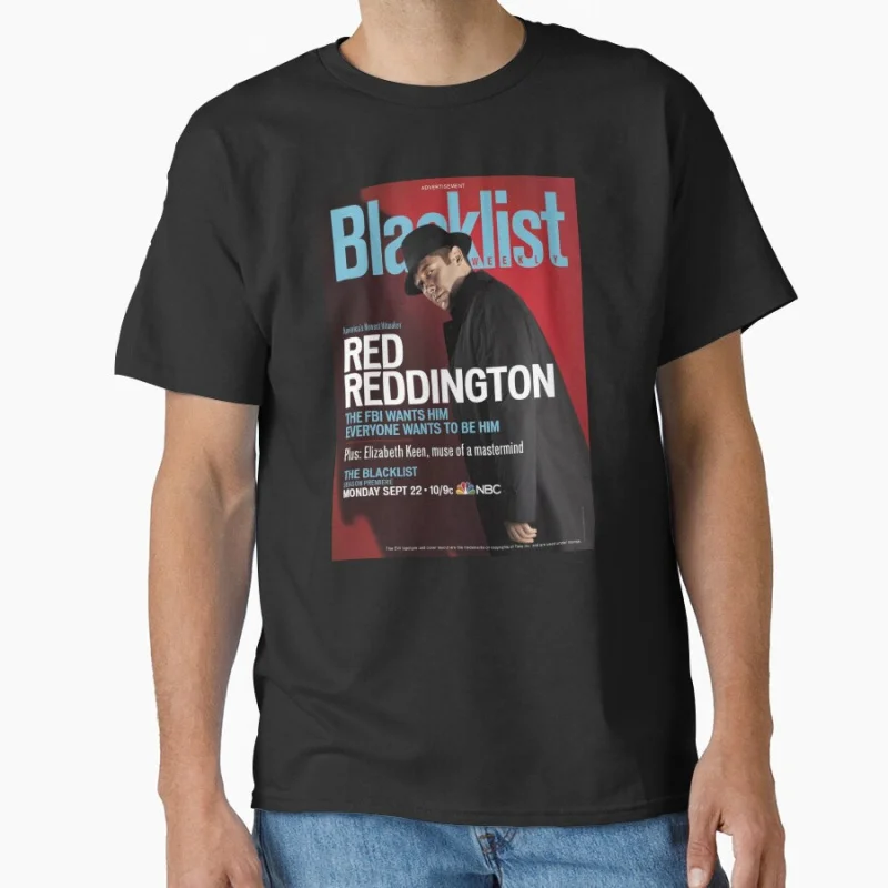 

Red Reddington The Blacklist 5 of Retro tv series 100% cotton printed gift t shirt for men large size tops S-6xl