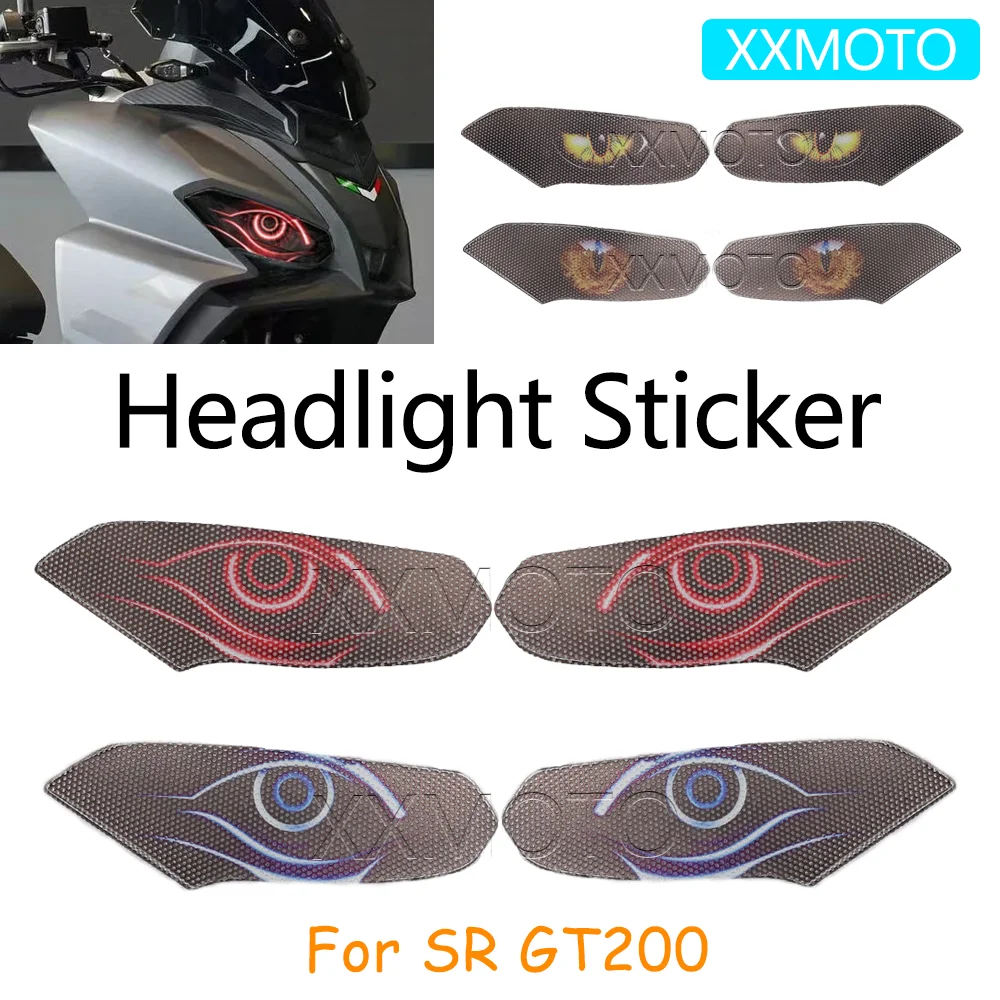 For Aprilia SR GT200 SRGT200 SRGT SR GT 200Motorcycle Headlight Stickers Protection Decal Decoration Fairing Headlamp Stickers