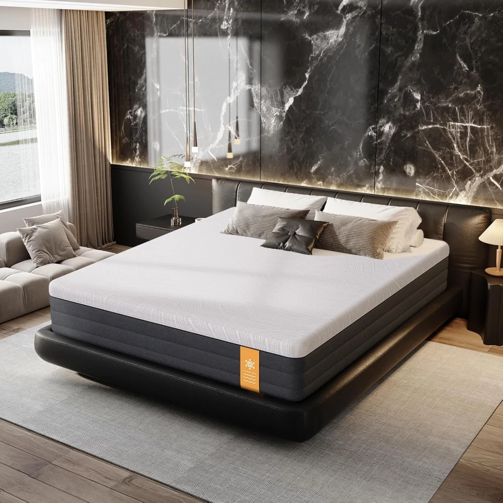 12 Inch Queen Size Mattress, Cooling Gel Memory Foam Bed Mattresses in a Box, Cool Touch Surface, Ergonomic Support