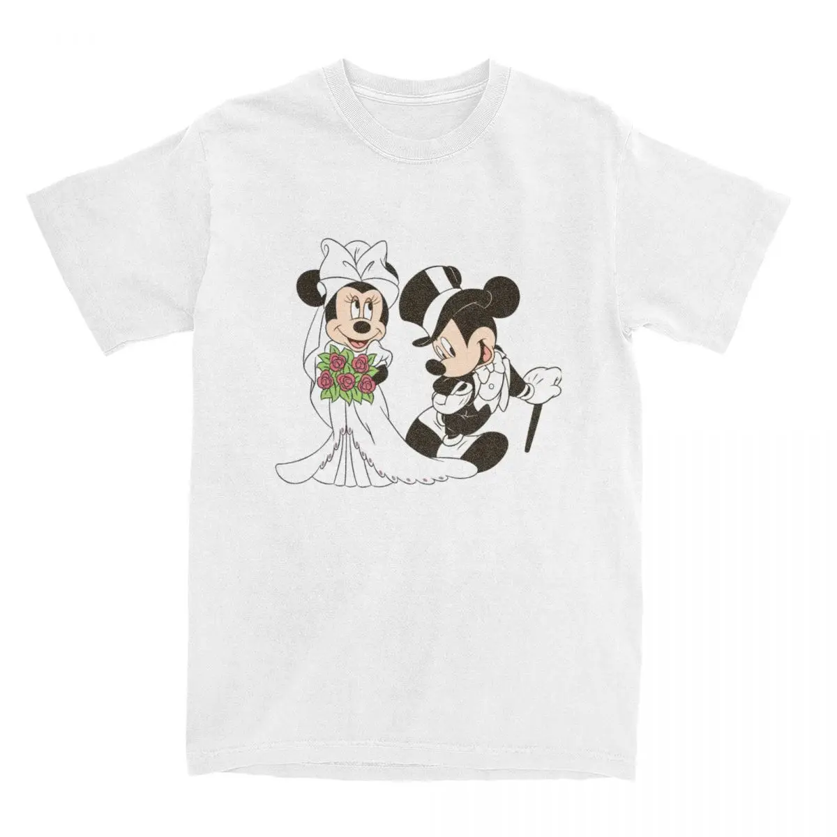 Mickey And Minnie Wedding Married Men Women T Shirt marry mouse Accessories Novelty T-Shirts Cotton Graphic Printed Clothing