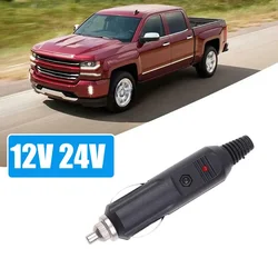 1pc 12V 24V 5A Portable Male Cigarette Lighter Socket Converter Plug Plastic and Metal High Quality Durable Car Accessories