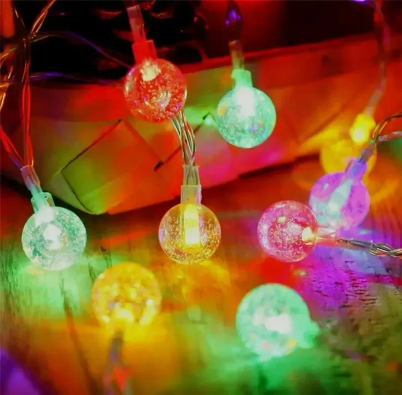 LED Bubble Ball String Lights USB/Battery Operated Indoor Fairy Light for Wedding Holidays New Year 2026 Decorations10/20/40LED