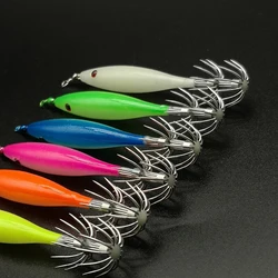 5pcs/bag 7cm Luminous Cuttlefish Squid Jig Hook Fishing Lures Octopus Glow Jig Artificial Bait Hard Turlutte Lure Shrimp Bait