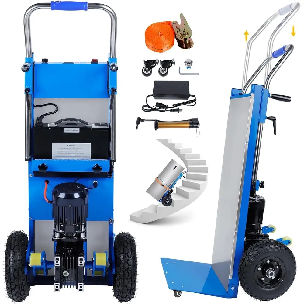 

1200W Heavy-Duty Electric Stair Climbing Hand Truck with 4m Safety Rope for Furniture and Logistics (880 lbs)