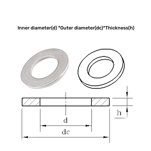 Imagen 2 del producto Arandela plana de Metal de acero inoxidable 304 A2, tamaño grande, junta lisa más ancha, junta tórica M2M2.5M3M4M5M6M8M10M12M14M16M18M20