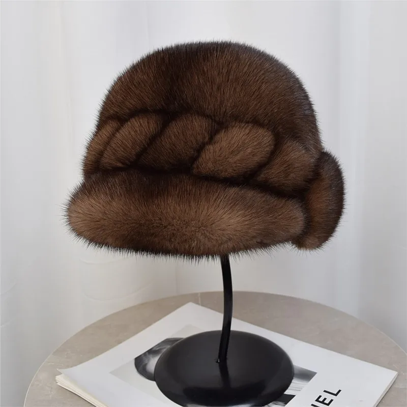 

A whole fur hat for women middle-aged and old warm leather tassel