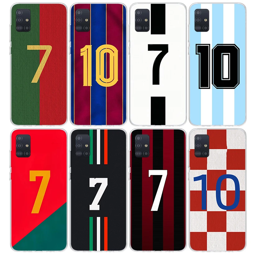 FootBall SuperStar numero C 7 10 custodia per telefono per Samsung Galaxy A51 A50S A41 A40 A31 A30S A21S A20S A10S A20E A71 A70 A6 A7 A8 A9