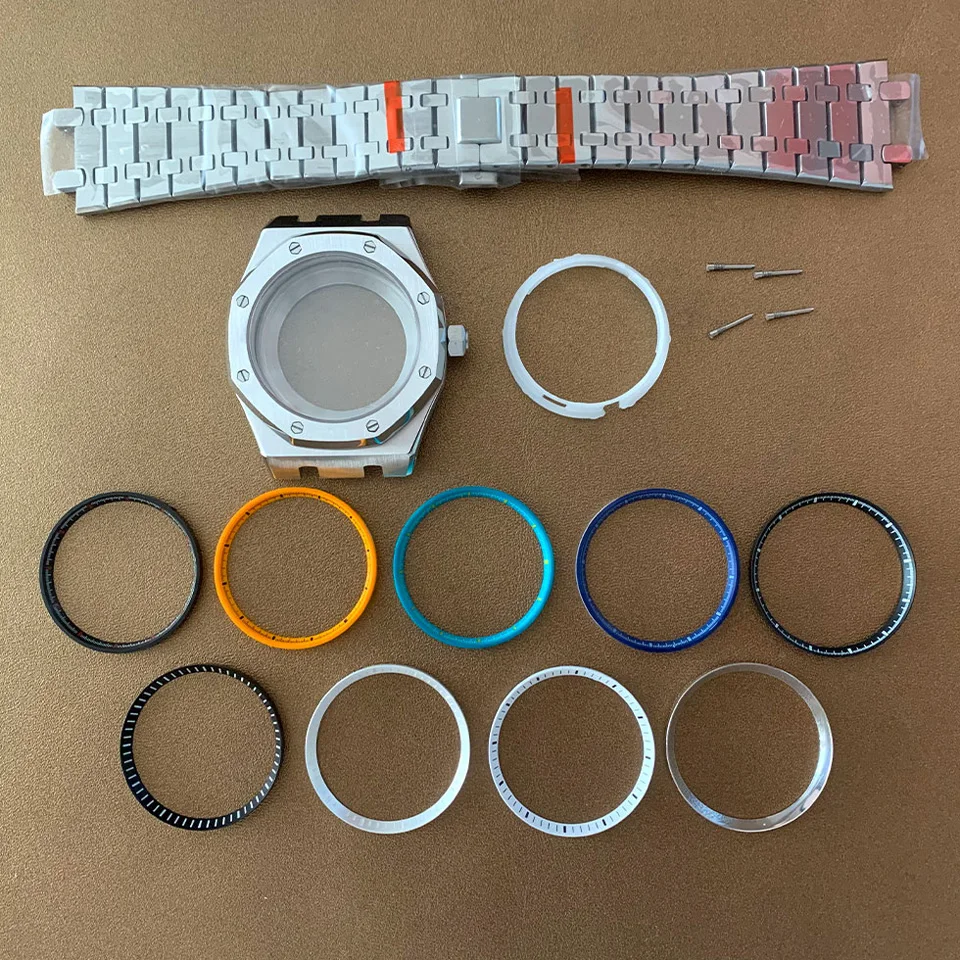 

The Complete Set of Steel 41mm Case with Inner Shadow Stainless Steel Strap Sapphire Mirror 28.5 Dial Fits NH35 Movement