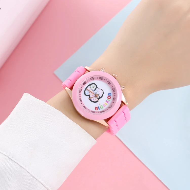 Reloj de cuarzo informal con diseño de oso para hombre y Mujer, cronógrafo de silicona de cristal, sencillo, nuevo, 2022