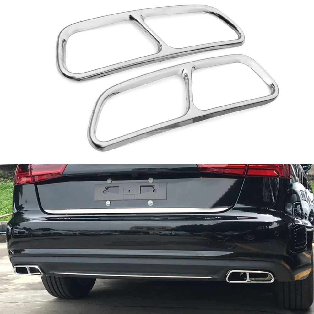 

Yubao 2 шт./компл., нержавеющая сталь для Audi A6 A7 C7 2016-2018, задняя крышка выхлопной трубы автомобиля, накладка, глушитель, высокое качество