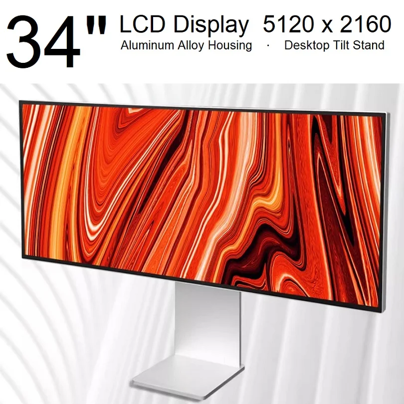 34” Full HD Ultra Wide Screen, Monitor in Aluminum Alloy Housing, Stretched LCD Display 815mm Length