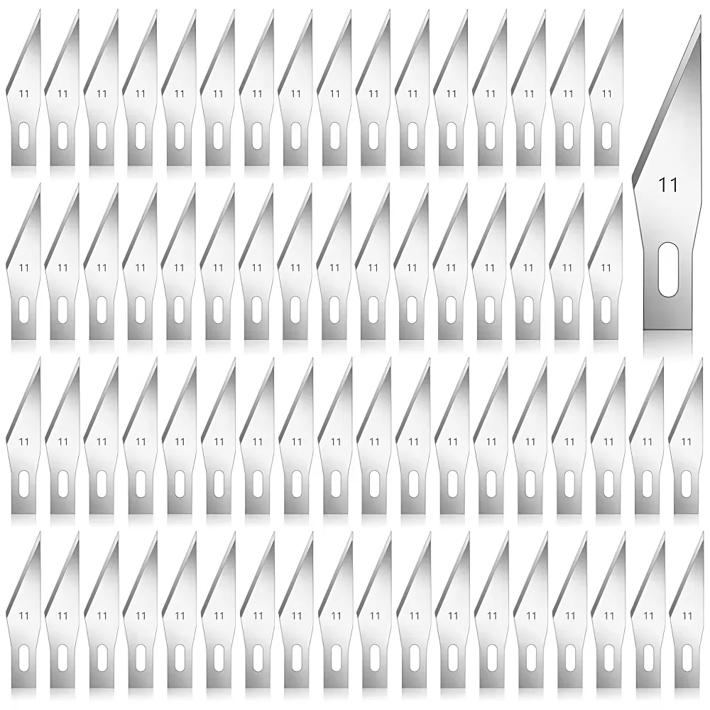 50/100 Pieces Handmade Blades Stainless Steel Engraving Metal Wood Carving Knife Replacement Handmade Blades