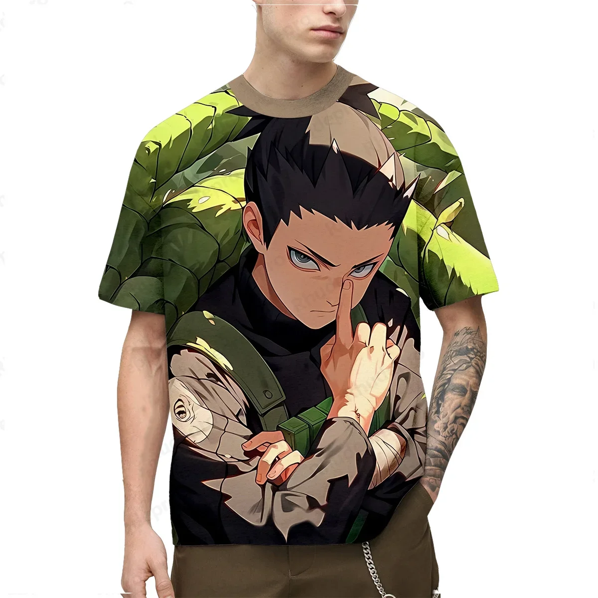 Shikamaru Boys Girls T-shirt Kakashi Men's T-shirt 3D Print Anime Short Sleeve Oversized Men's T-shirt Naruto Men's Clothing