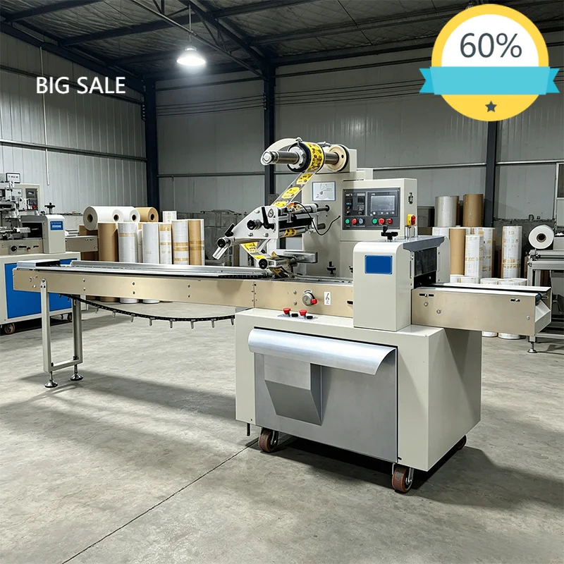 Automatic Pillow Packaging Machine Peanut Bar Packing Equipment Pillow Packing Machine for Filling Sealing Wrapping