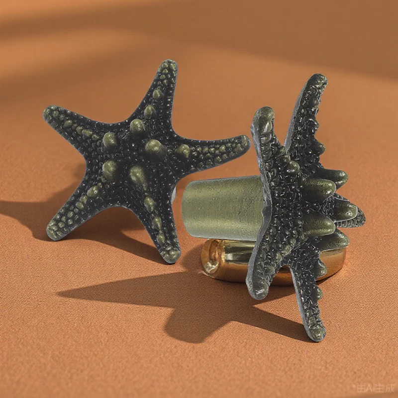 

2pcs Sea Star Shaped Cabinet Knobs Premium Zinc Alloy Drawer Handles For Wardrobe Cupboard Door Furniture Pulls